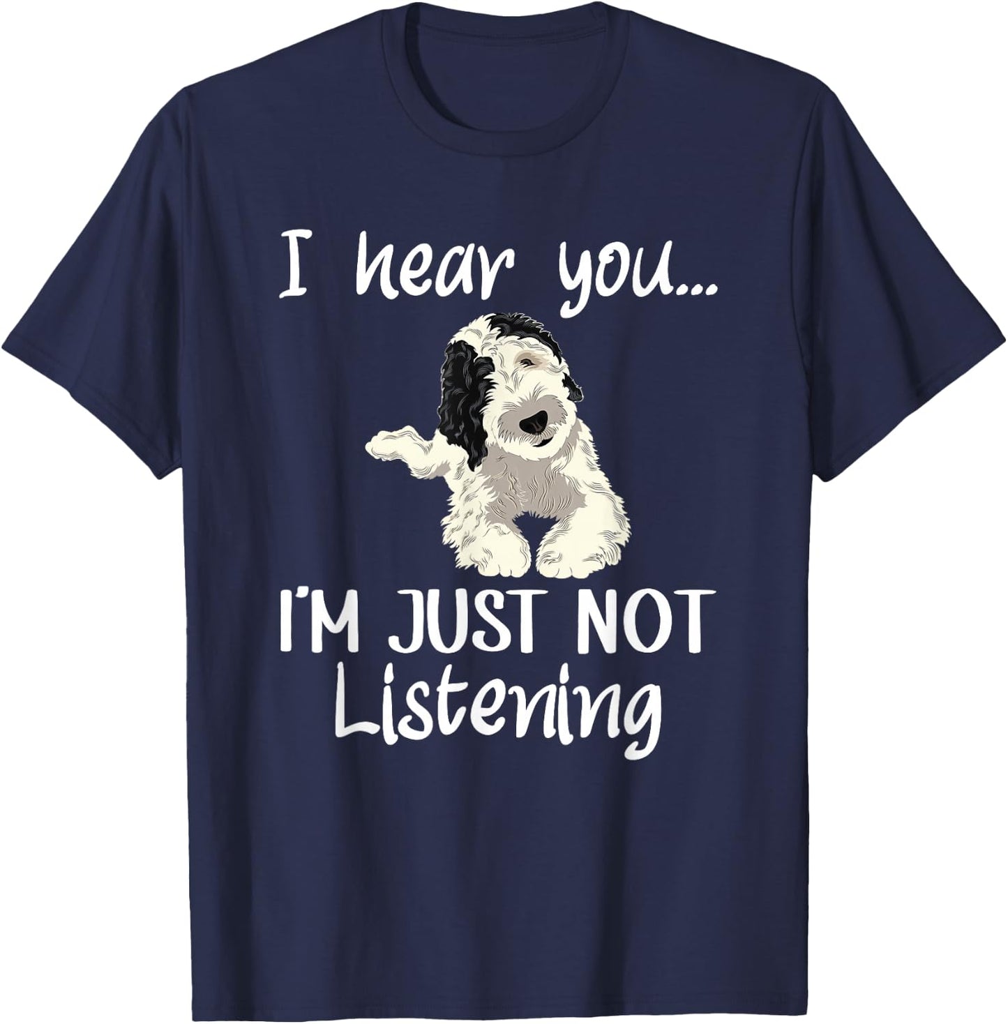 Doodle Dog Sheepadoodle T-Shirt - T-Shirt | Navy