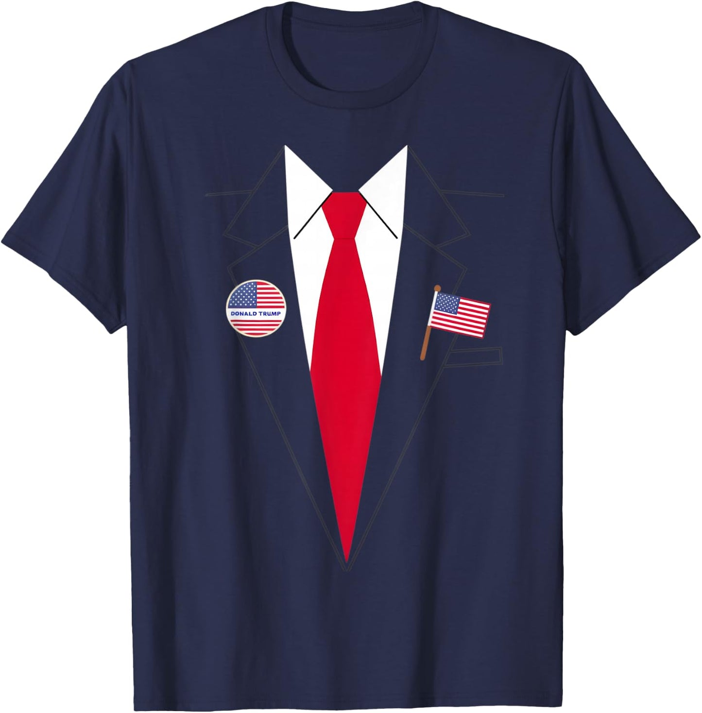Donald Trump Suit and Tie Halloween Costume , black T-Shirt - T-Shirt | Navy