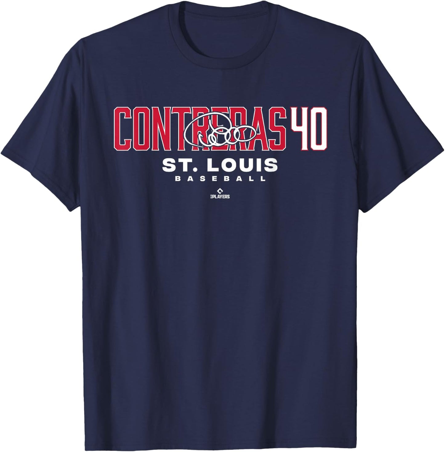 Name Number City Willson Contreras 40 St. Louis Baseball T-Shirt - T-Shirt | Navy