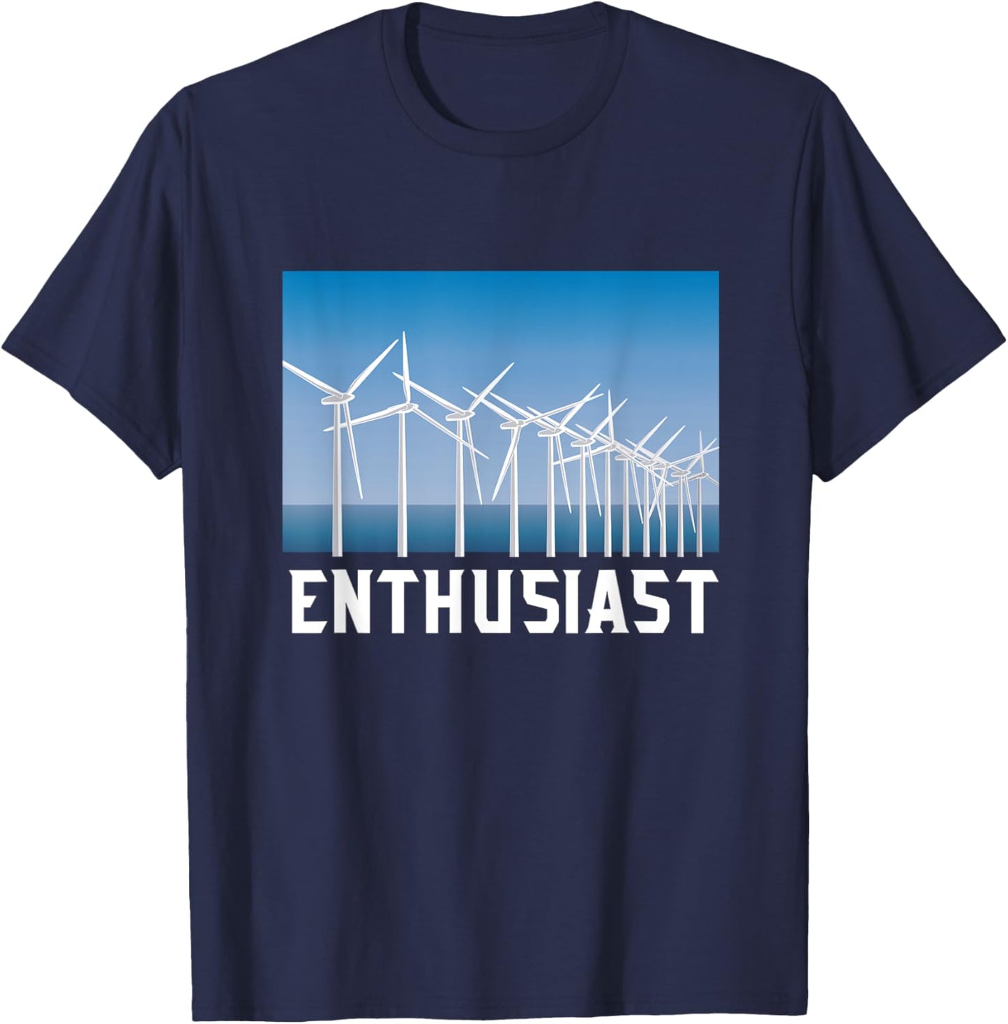 Windmill Renewable Energy Enthusiast Shirt Wind Turbine T-Shirt - T-Shirt | Navy
