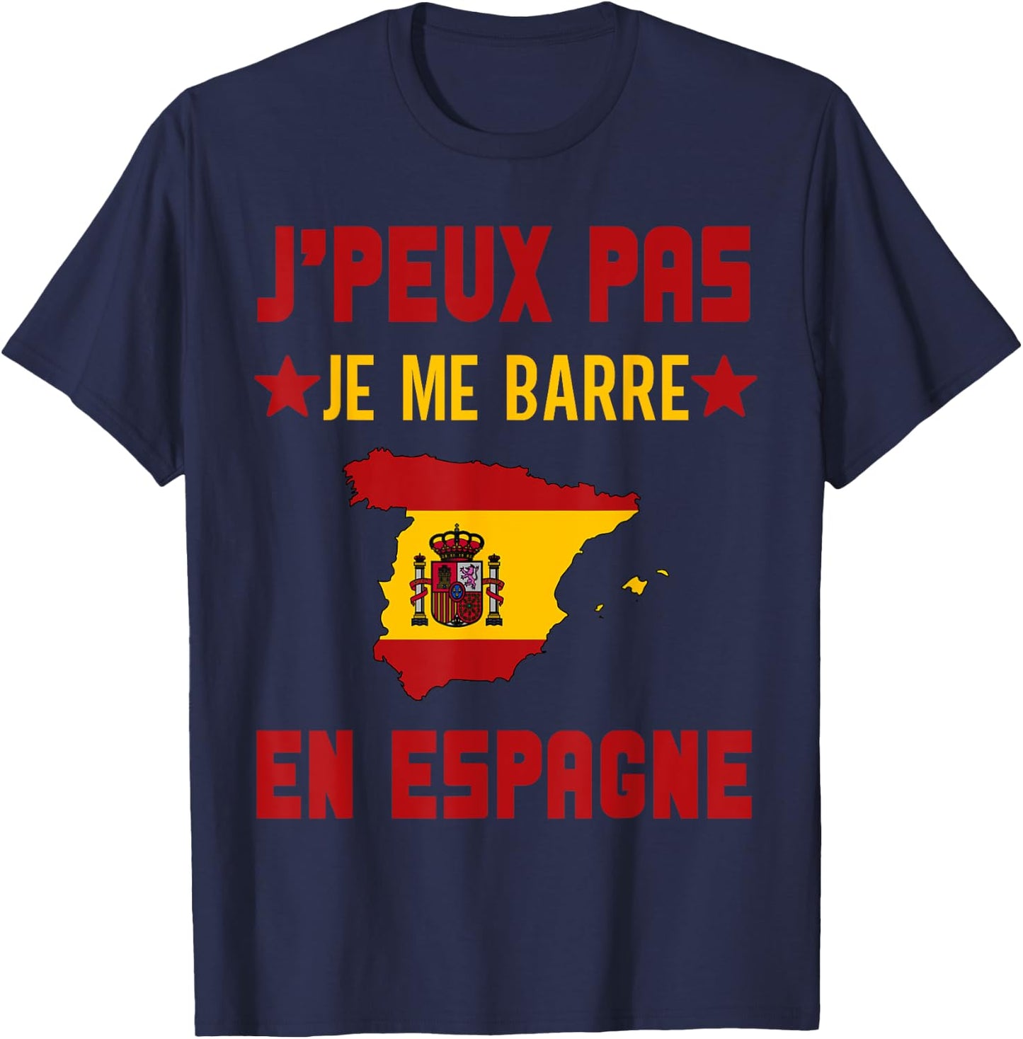 I can not I bar in spain gift travel spanish , Black, S T-Shirt - T-Shirt | Navy