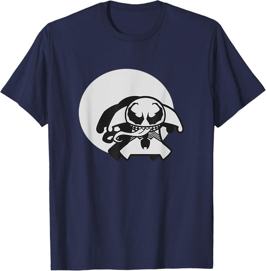 Marvel Kawaii Chibi Anti-Venom Spotlight Logo T-Shirt - T-Shirt | Navy