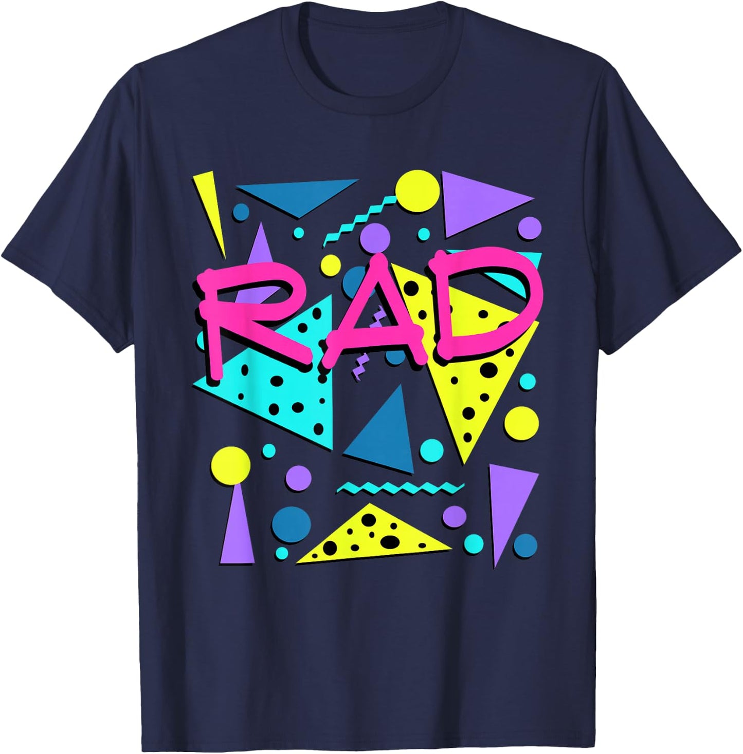 Rad 1980s Vintage Eighties Costume Party Small T-Shirt - T-Shirt | Navy