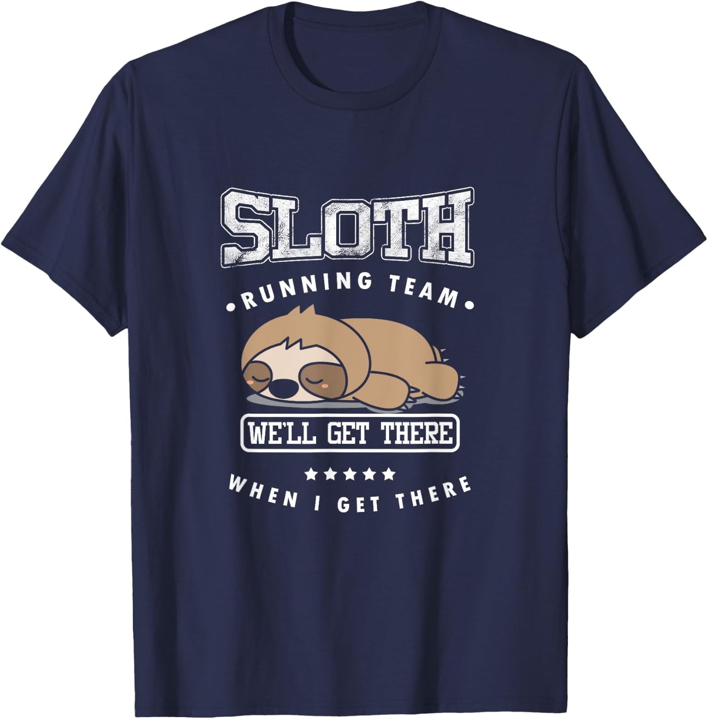 Track & Field Sloth Running Team Triathlete Runner Sprinter T-Shirt - T-Shirt | Navy