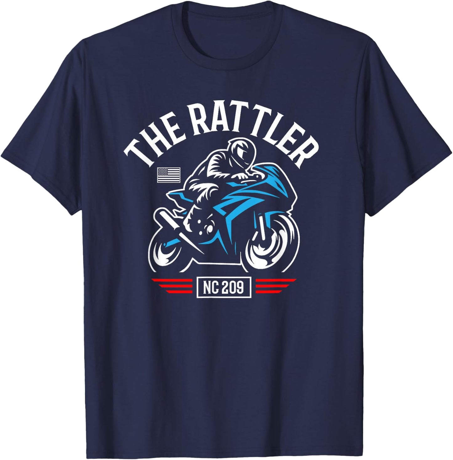The Rattler NC 209 USA Motorcycle Design T-Shirt - T-Shirt | Navy