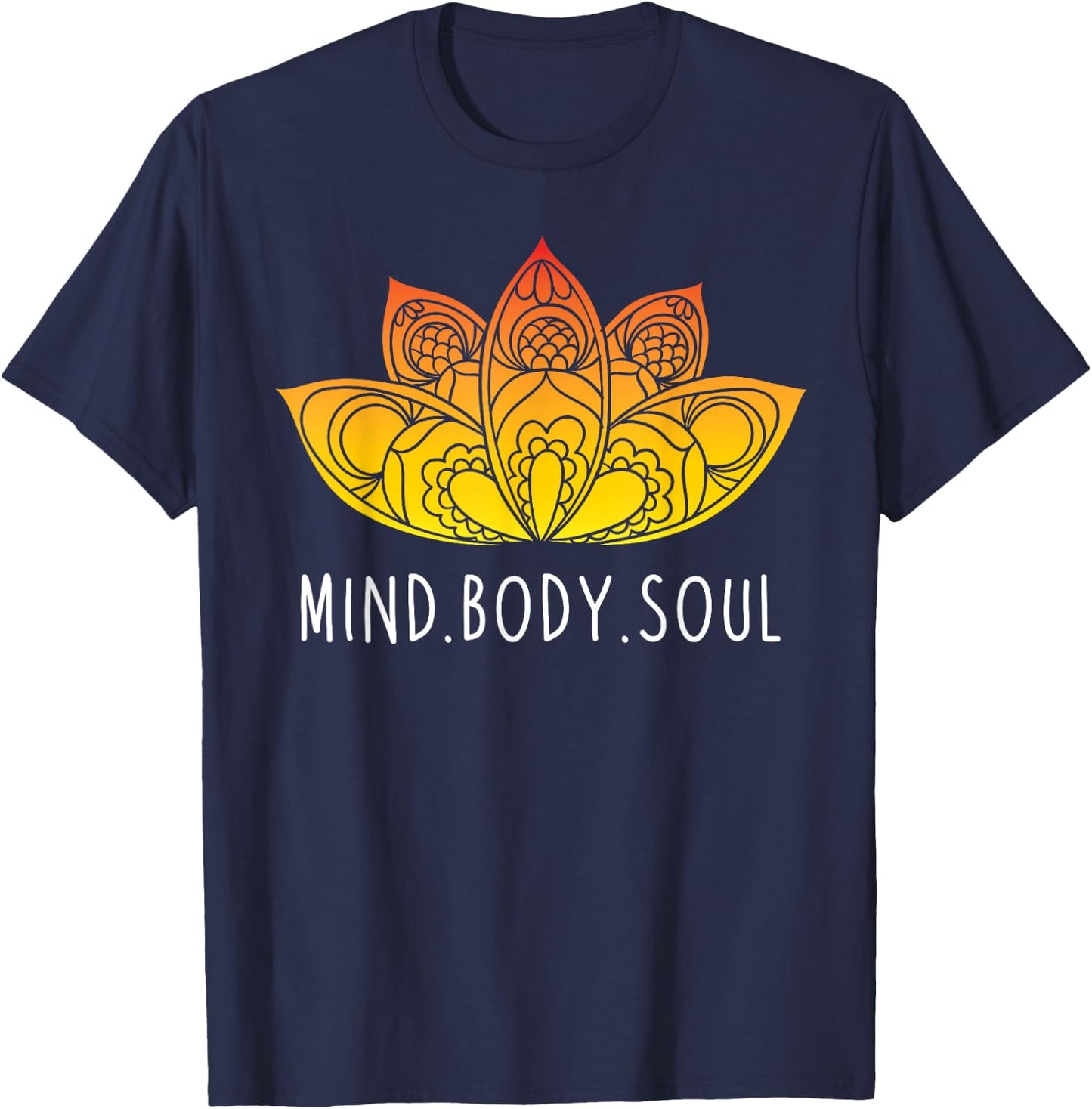 Mind Body Soul Women Meditation Graphic Ideas T-Shirt - T-Shirt | Navy