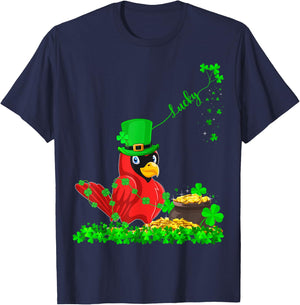 Irish Leprechaun Shamrock Lucky Cardinal St. Patrick's Day T-Shirt - T-Shirt | Navy
