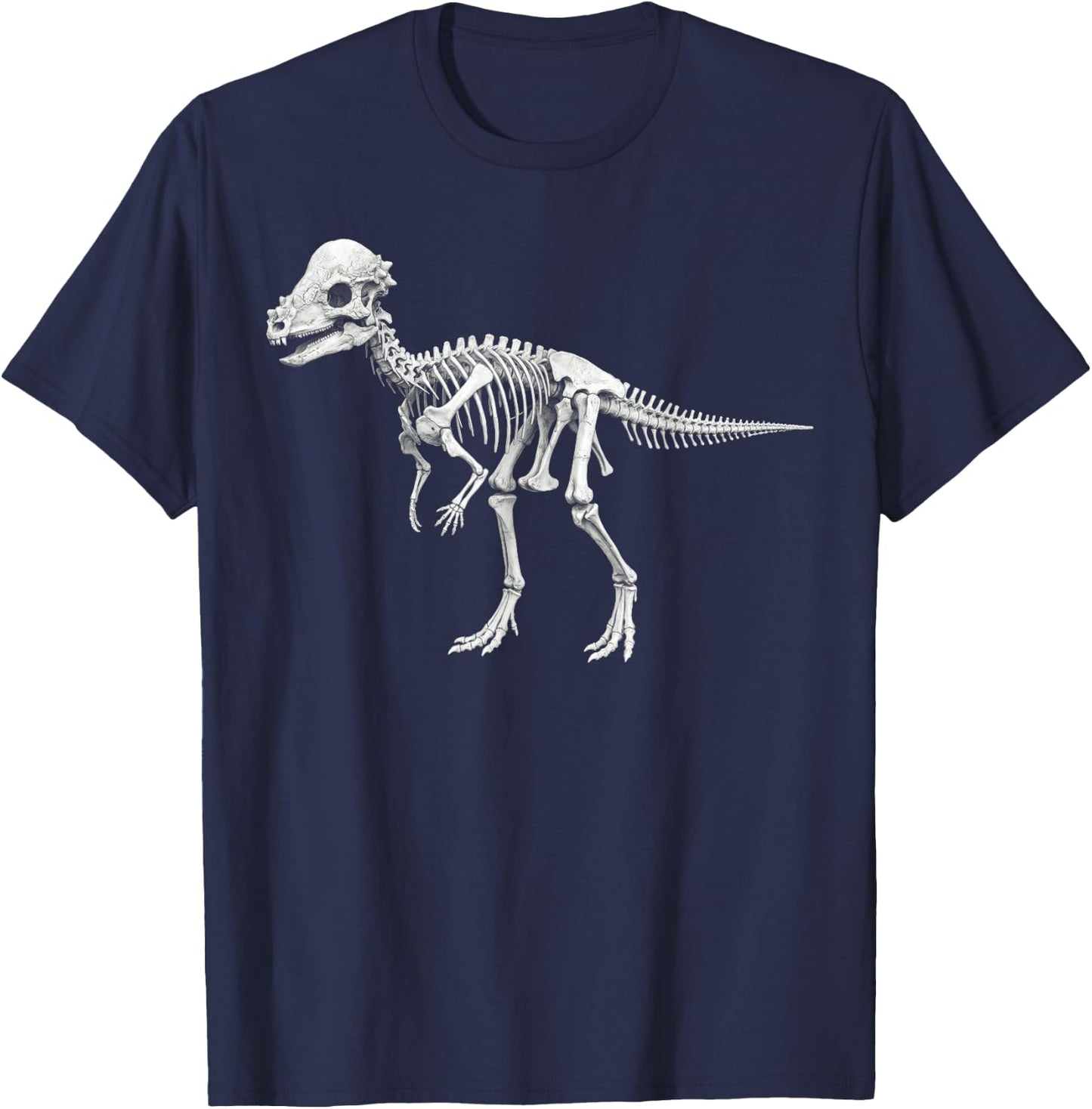 Pachycephalosaurus Skeleton Dome Head Dinosaur Fossil T-Shirt - T-Shirt | Navy