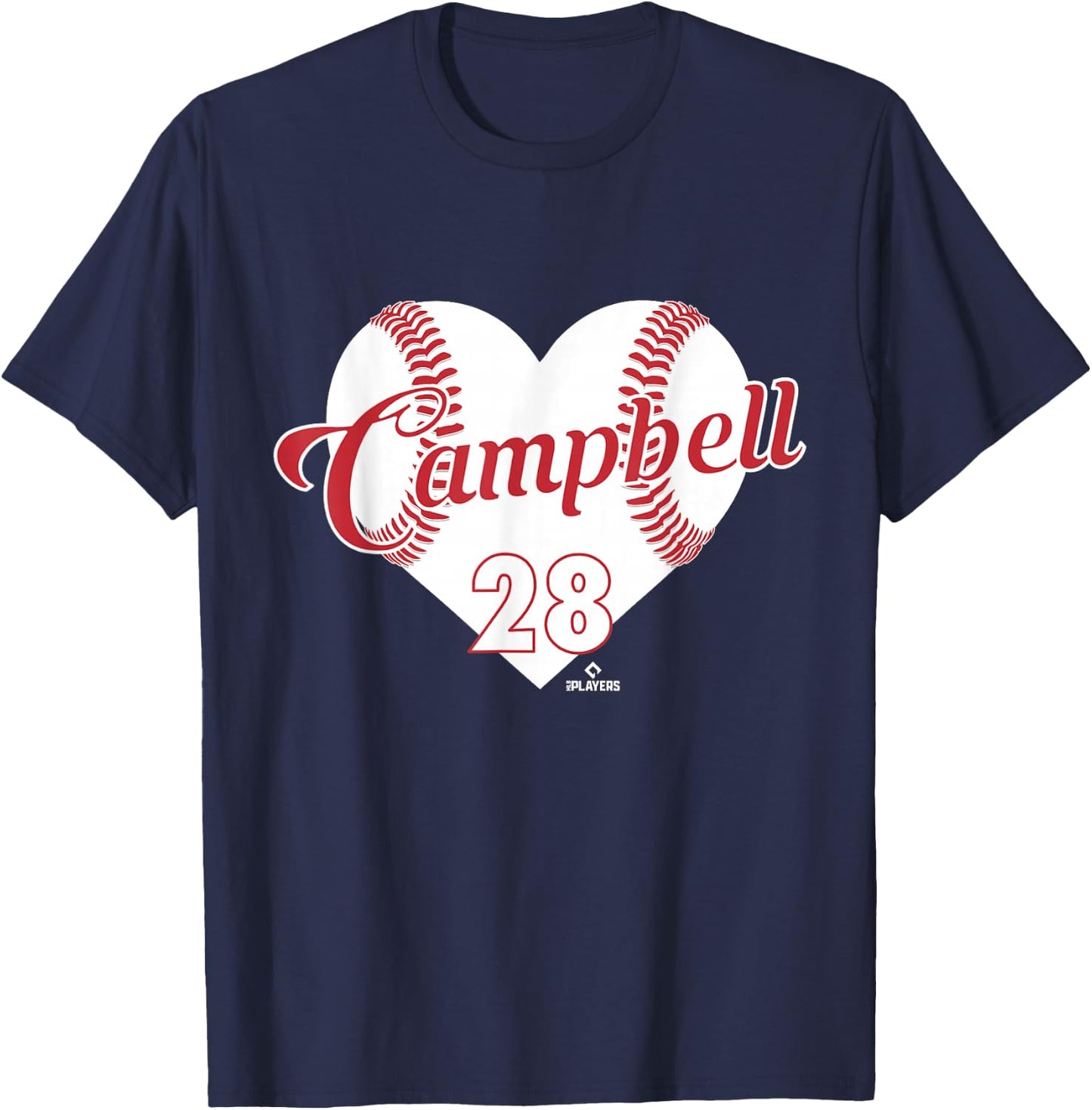 Baseball Heart Kristian Campbell Boston Baseball MLBPA T-Shirt - T-Shirt | Navy
