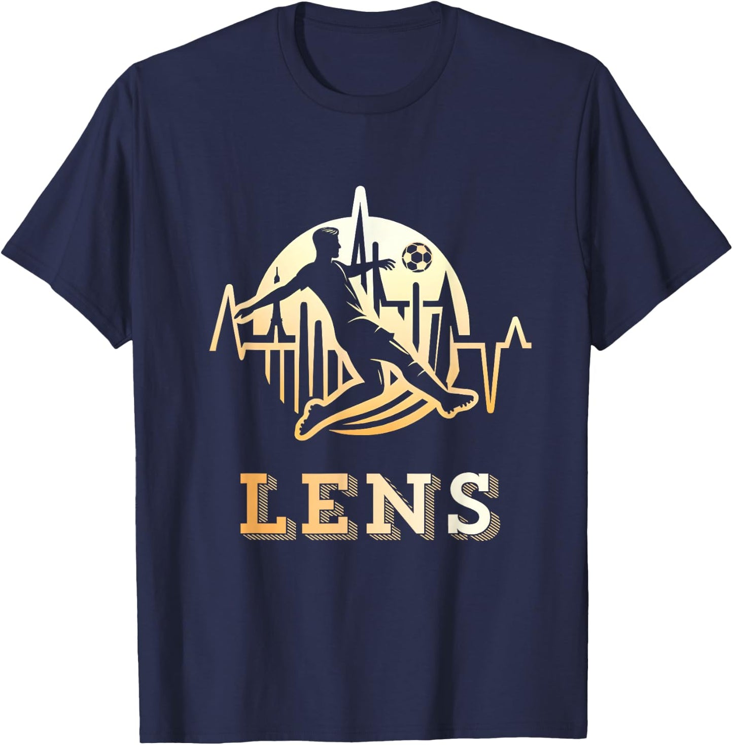 Lensois Football Lens Supporter Gift , Black, S T-Shirt - T-Shirt | Navy