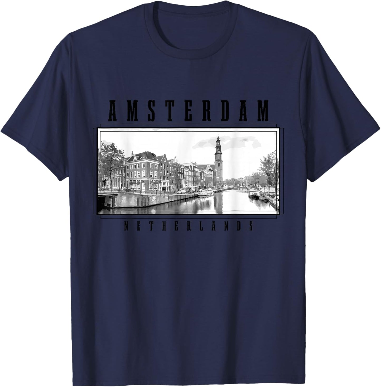 Amsterdam Netherlands Photo Vintage Amsterdam T-Shirt - T-Shirt | Navy