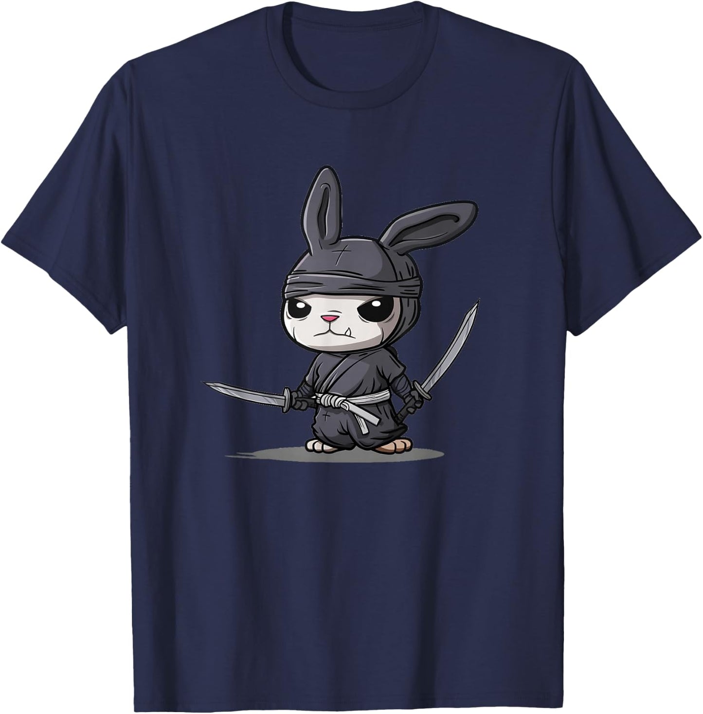 Pretty Ninja Bunny Graphic for a Cute and Cool Design T-Shirt - T-Shirt | Navy