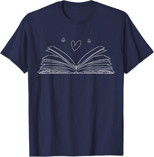 Book Reading Lovers Shirt Bookworm Librarian Book Reader T-Shirt - T-Shirt | Navy