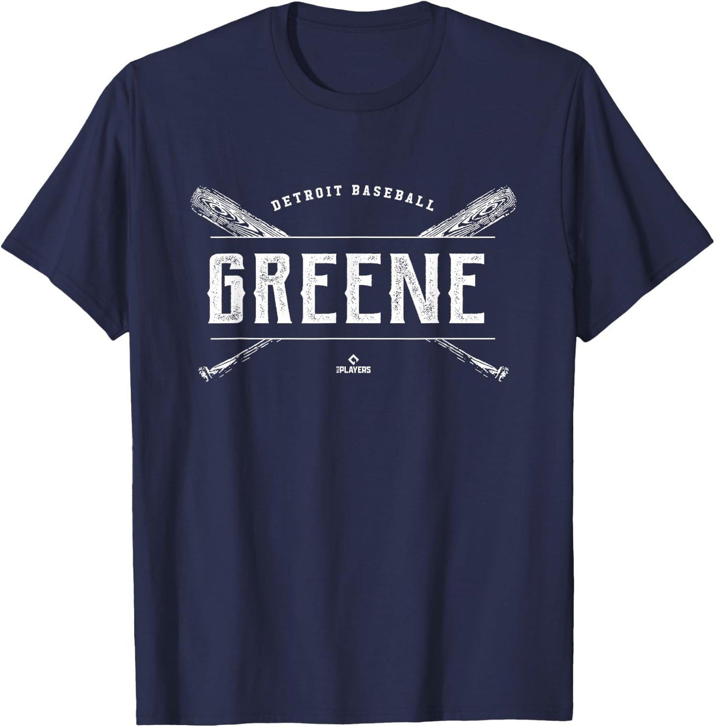 Vintage Baseball Bat Gameday Riley Greene Detroit MLBPA T-Shirt - T-Shirt | Navy