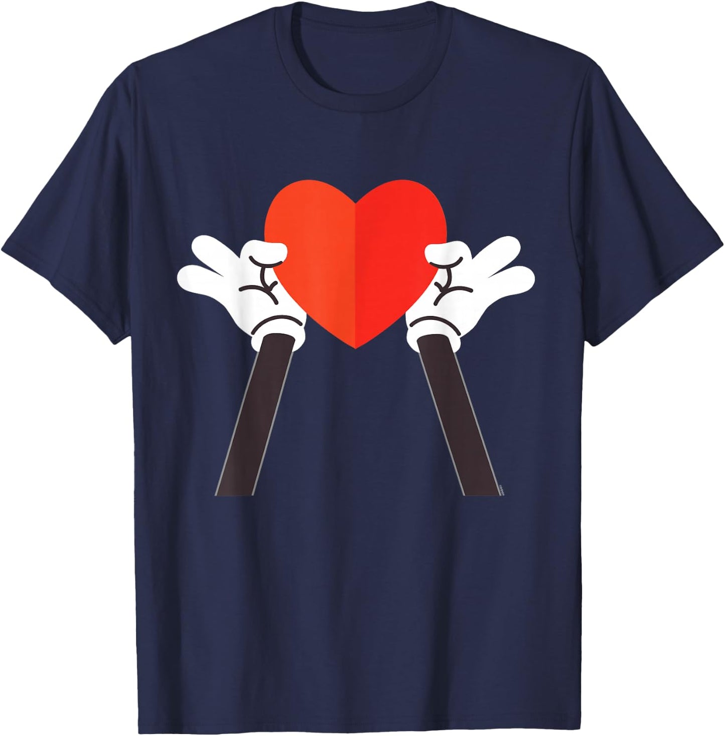 Disney Valentine's Day Mickey Mouse Hands Holding Heart T-Shirt - T-Shirt | Navy
