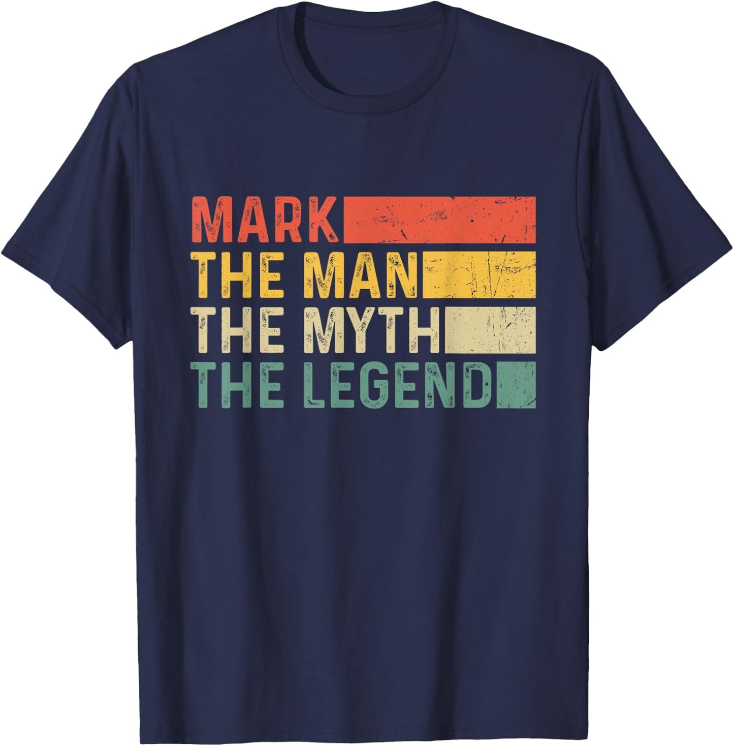 Mark The Man The Myth The Legend Vintage Gift Mark T-Shirt - T-Shirt | Navy