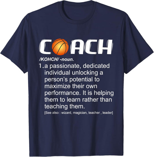 Coach Basketball Coaching Gift T-Shirt - T-Shirt | Navy