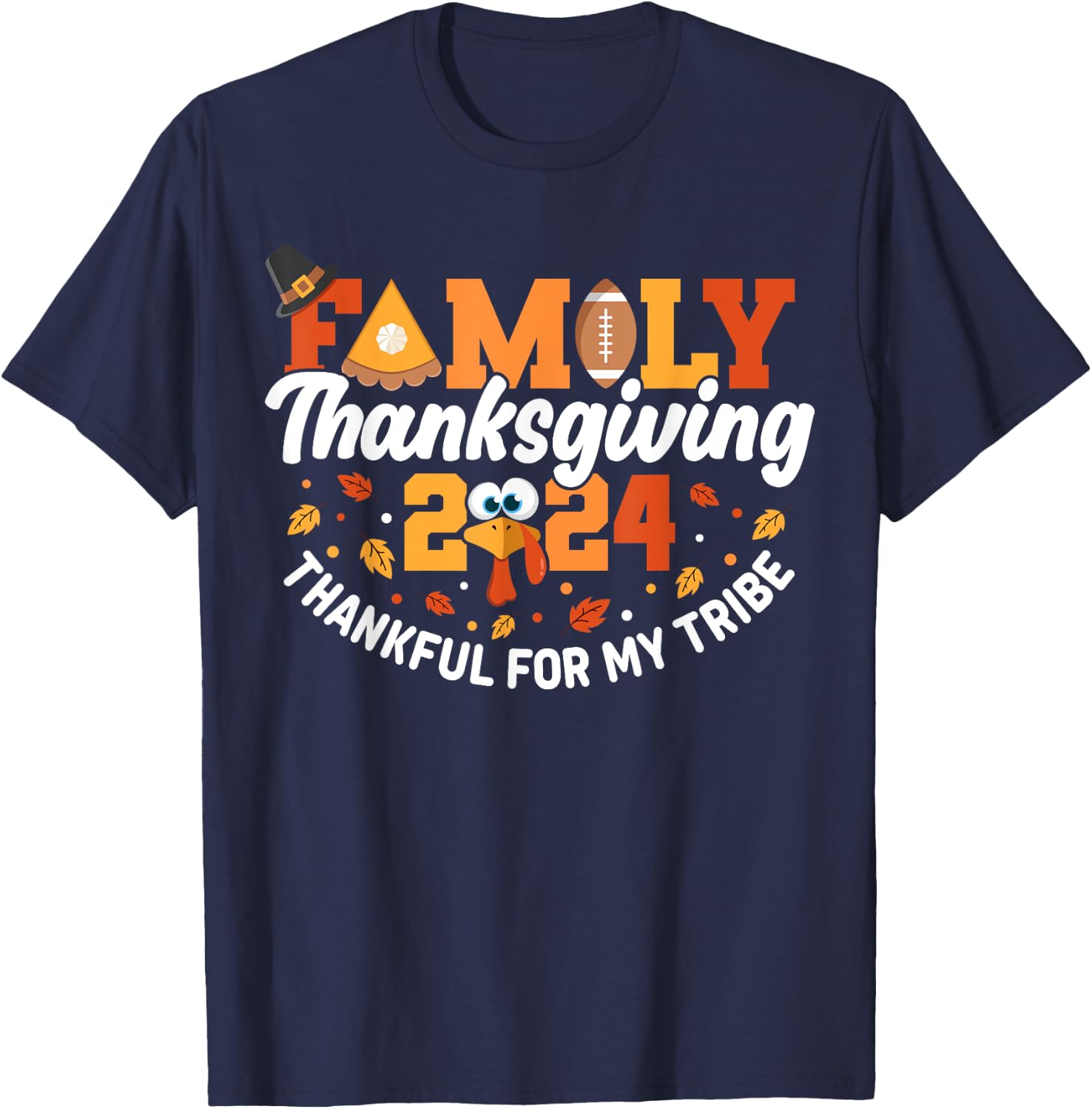 Family Thanksgiving 2024 Matching Outfit Turkey Squad Group T-Shirt - T-Shirt | Navy