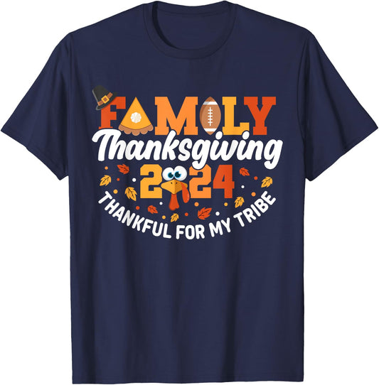 Family Thanksgiving 2024 Matching Outfit Turkey Squad Group T-Shirt - T-Shirt | Navy