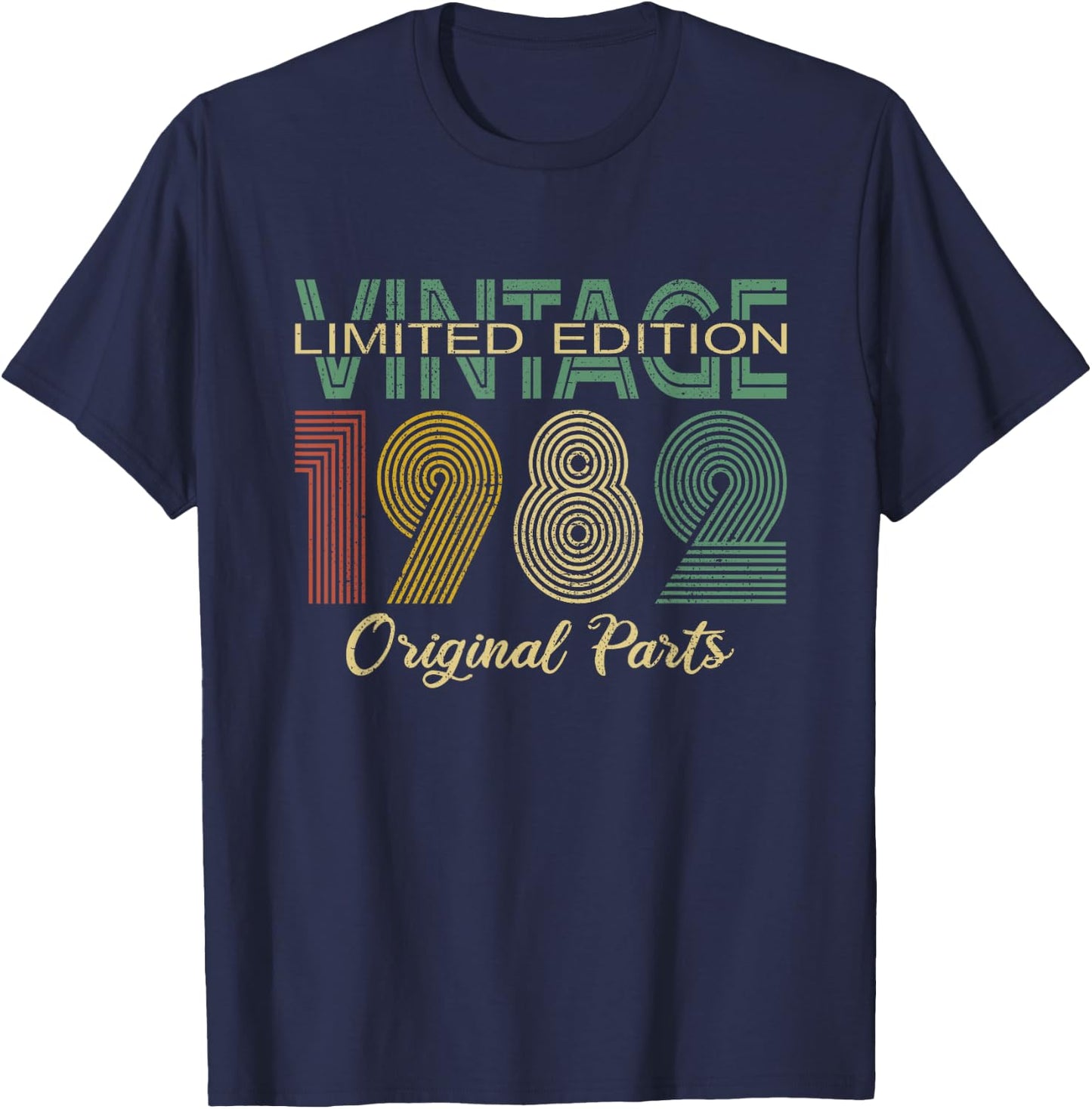 Vintage 1982 Men Women Born in 1982 Birthday T-Shirt - T-Shirt | Navy