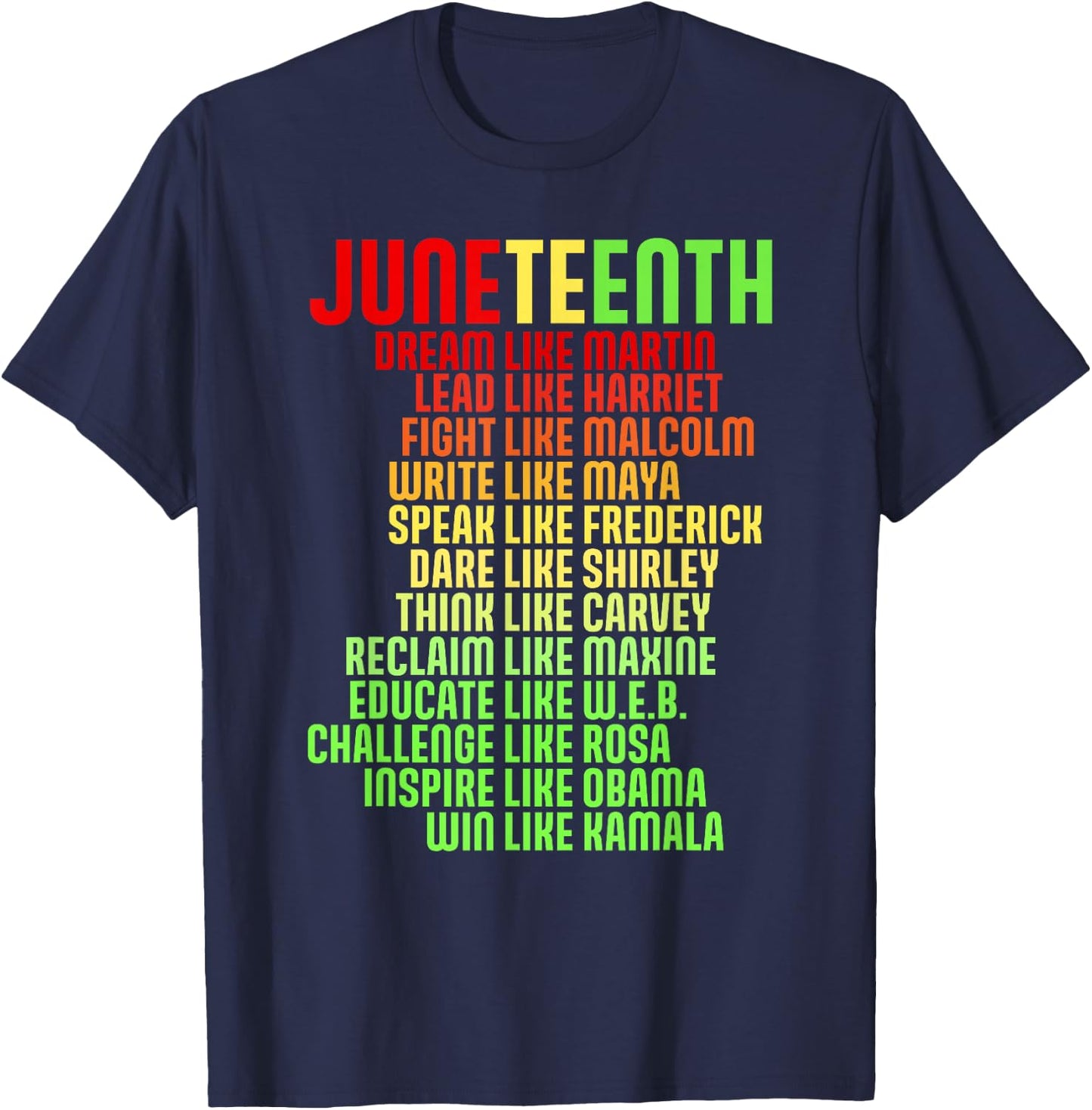 Juneteenth Dream Like Martin Black History African Leader T-Shirt - T-Shirt | Navy