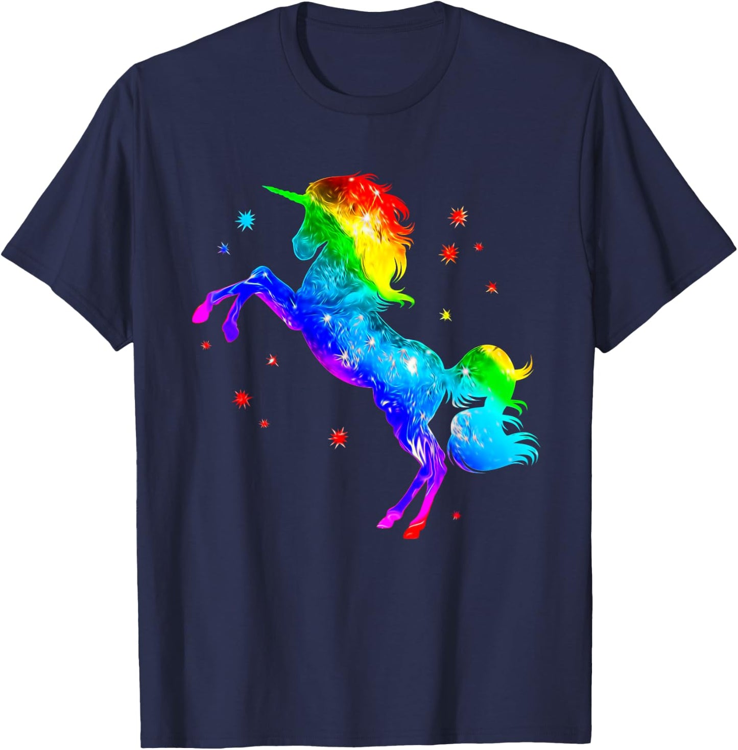 Unicorn Rainbow Galaxy Gay Pride T-Shirt - T-Shirt | Navy