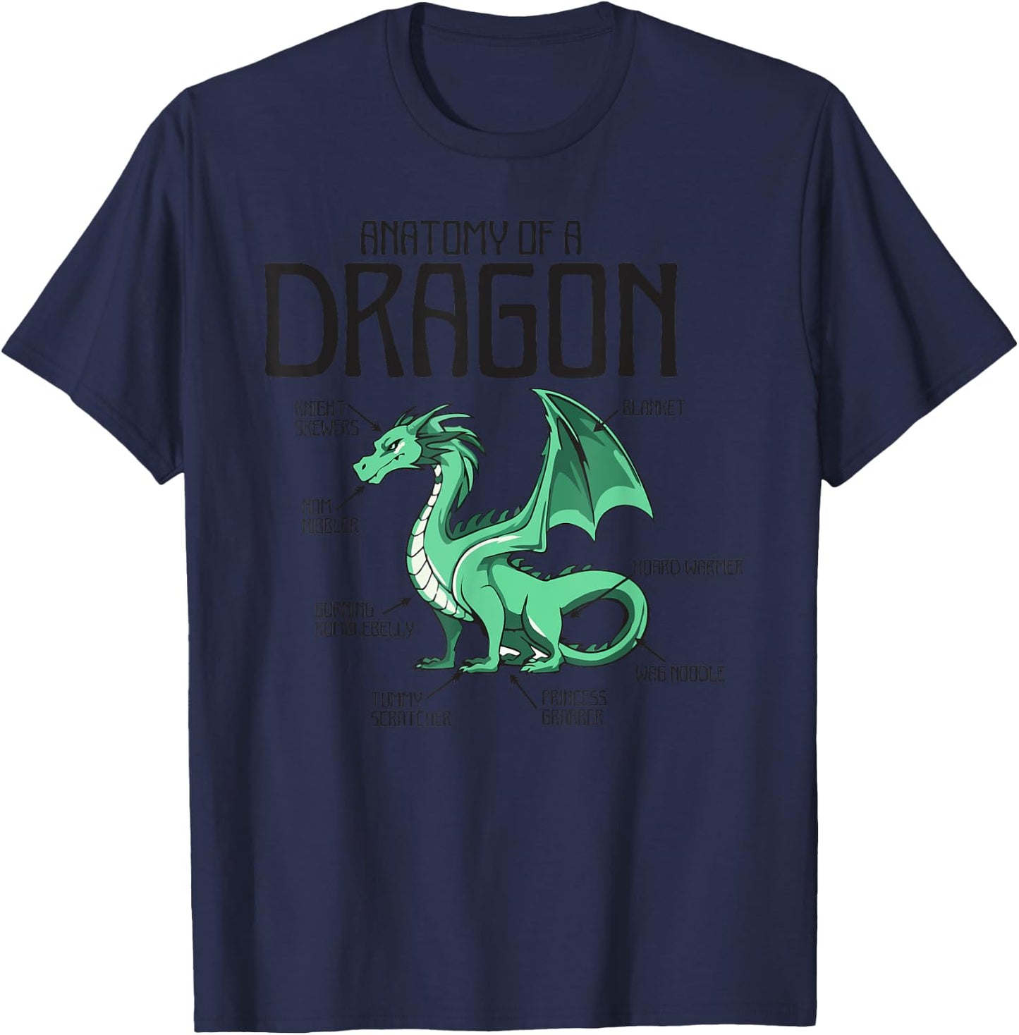 Anatomy Of A Dragon Lover Women, Funny Reptile 2 T-Shirt - T-Shirt | Navy