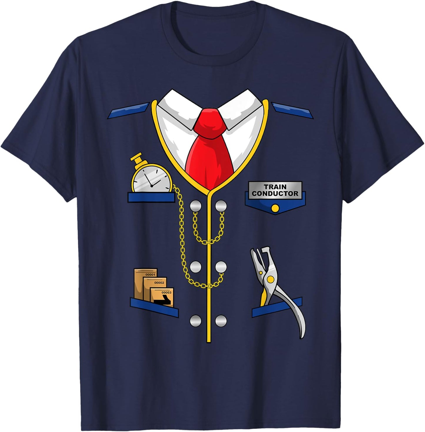Train Conductor Costume Shirt- Men Women Kids - Train Driver T-Shirt - T-Shirt | Navy