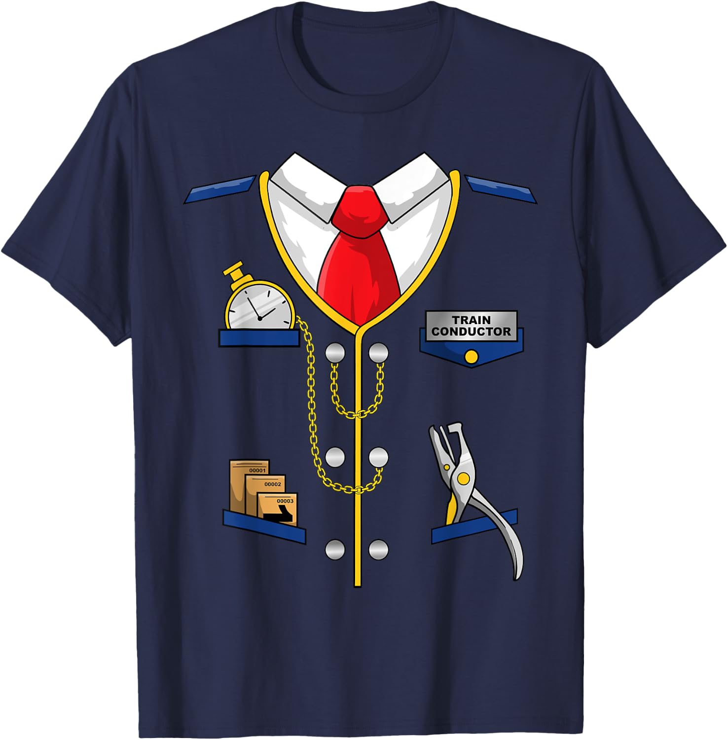 Train Conductor Costume Shirt- Men Women Kids - Train Driver T-Shirt - T-Shirt | Navy