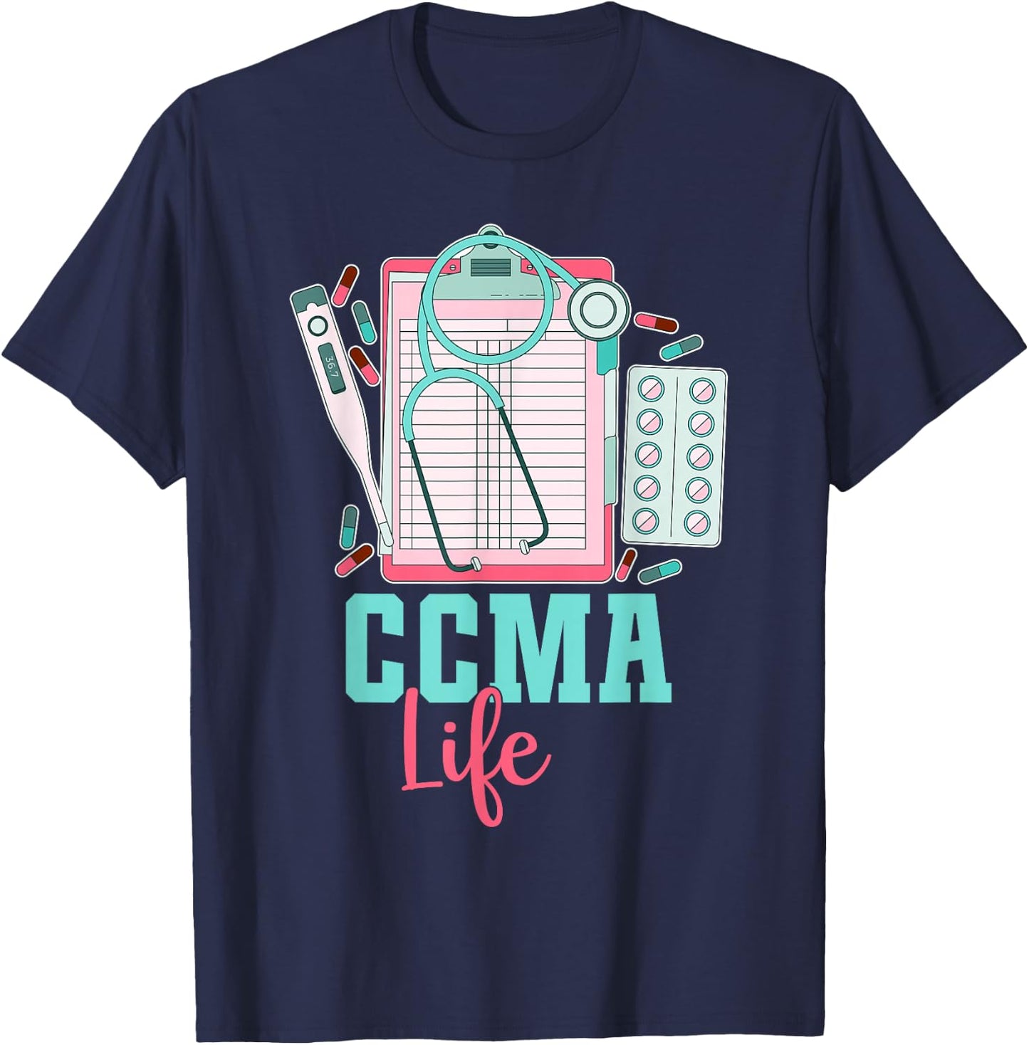 Certified Clinical Medical Assistant CCMA T-Shirt - T-Shirt | Navy