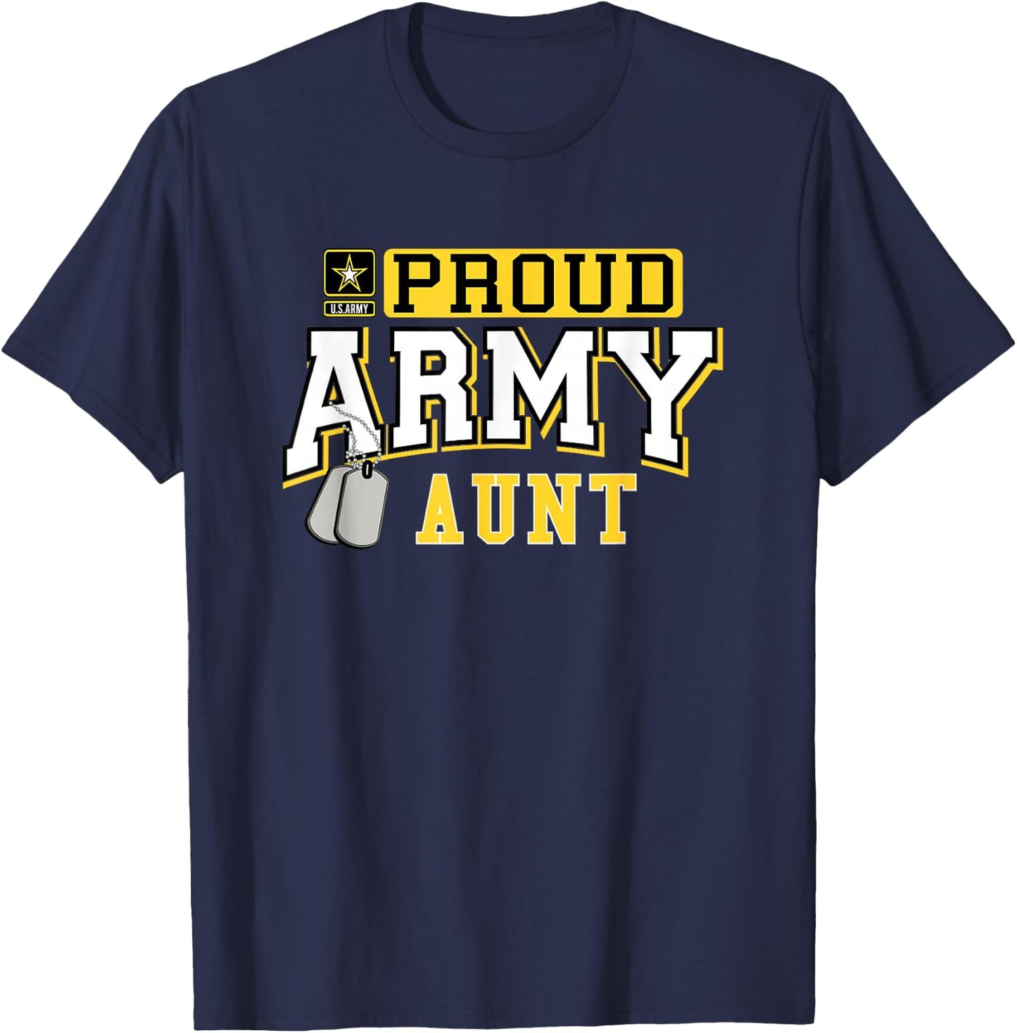 Women's Proud US Army Aunt Shirt Military Pride T Shirt T-Shirt - T-Shirt | Navy