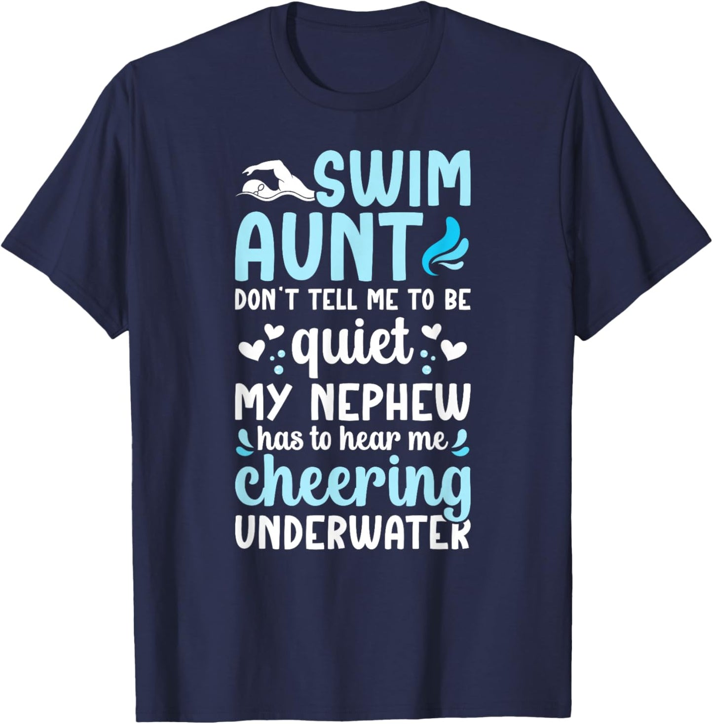 Swim Aunt Funny Swimming Aunt Of A Swimmer Aunt T-Shirt - T-Shirt | Navy