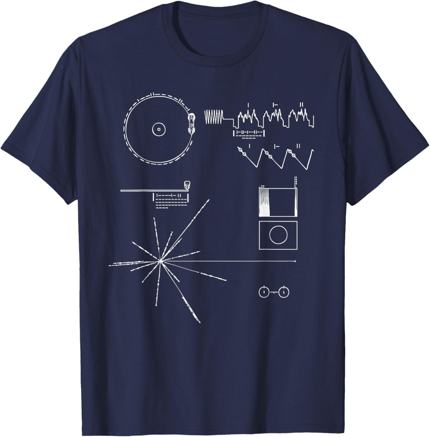Voyager 1 Golden Record Message T-Shirt - T-Shirt | Navy