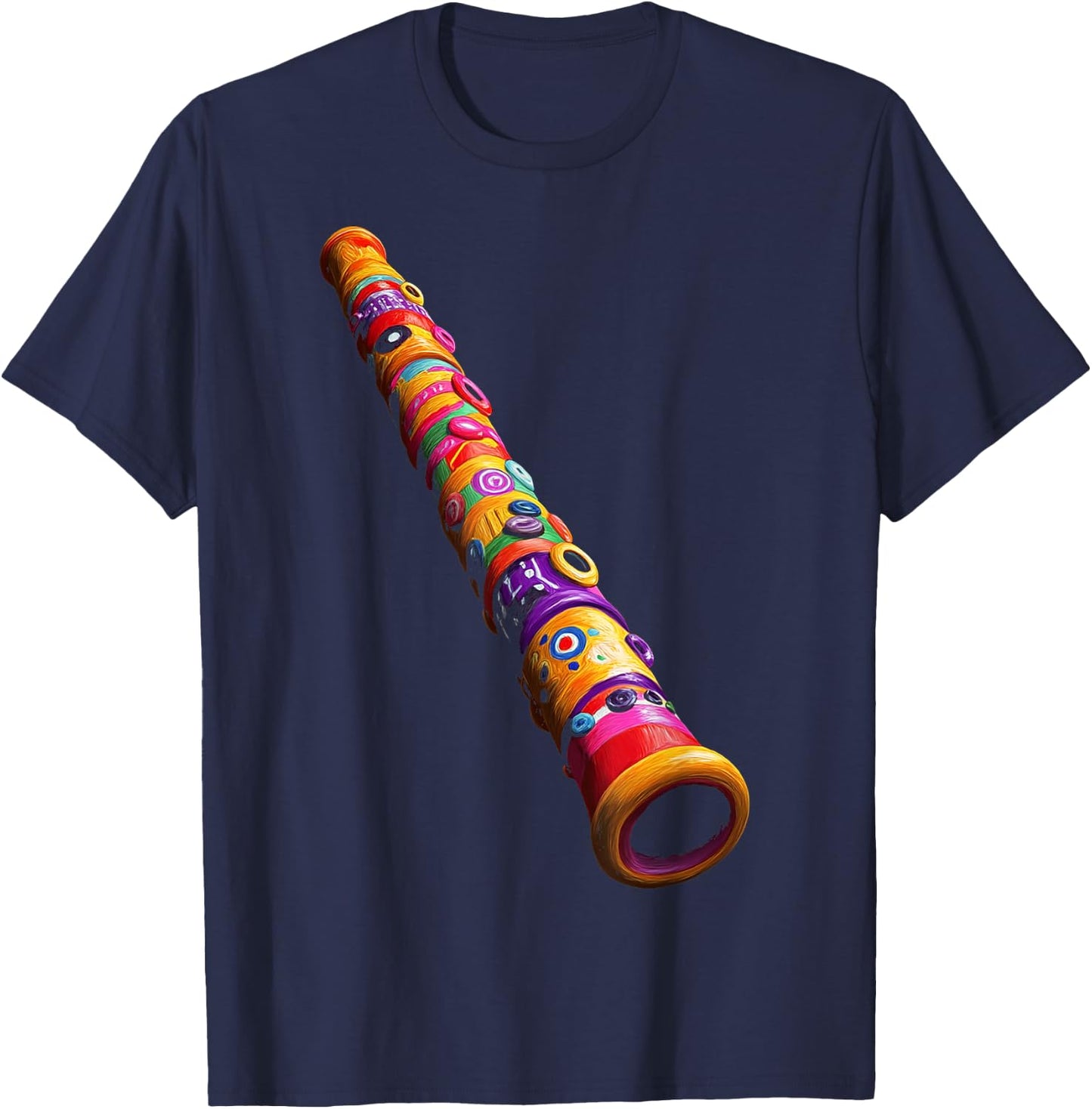 Recorder Music Instrument Motif Art Recorder T-Shirt - T-Shirt | Navy