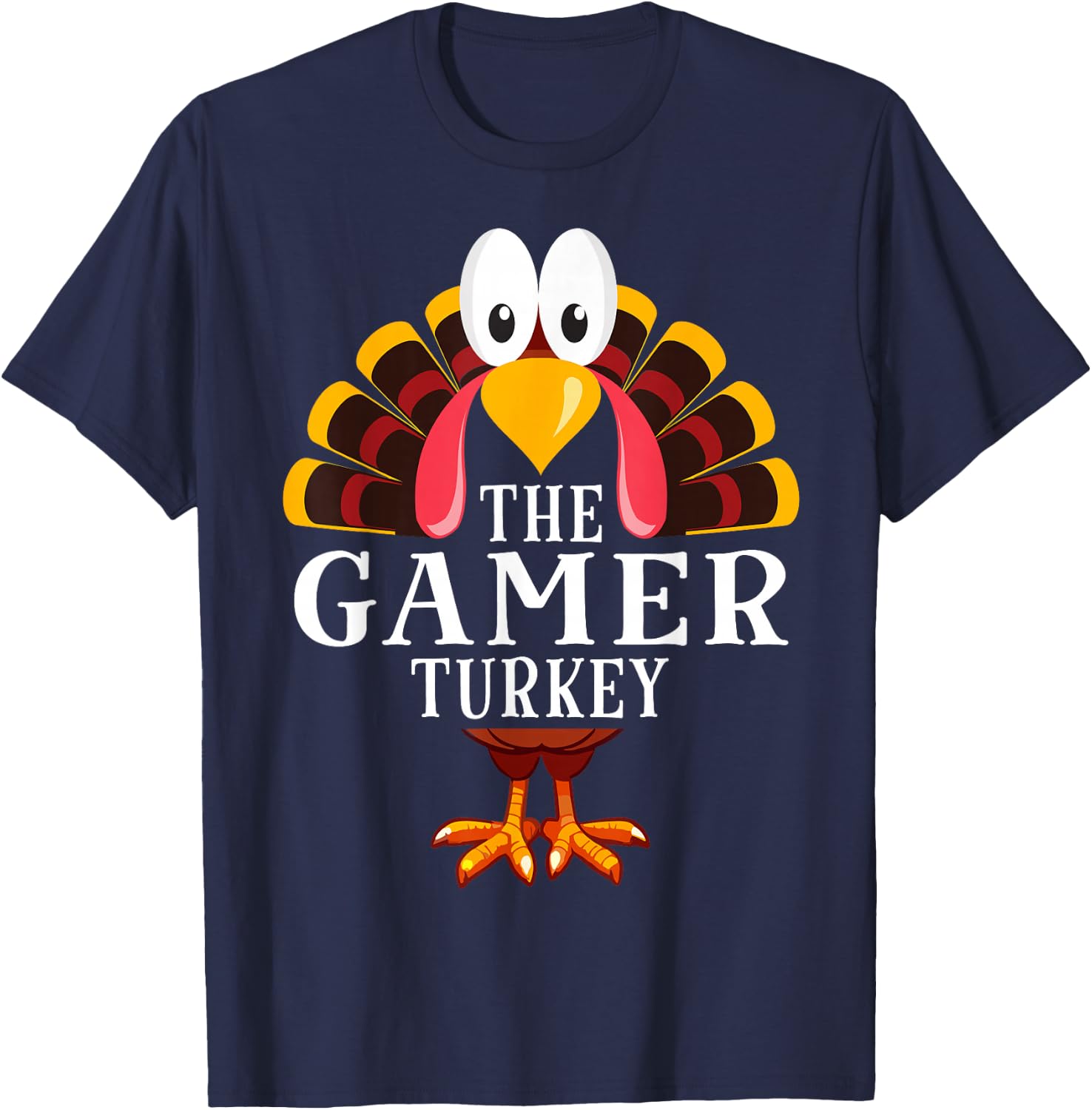 Thanksgiving The Gamer Turkey Matching T-Shirt - T-Shirt | Navy