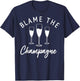 Blame The Champagne Flutes White Text T-Shirt - T-Shirt | Navy