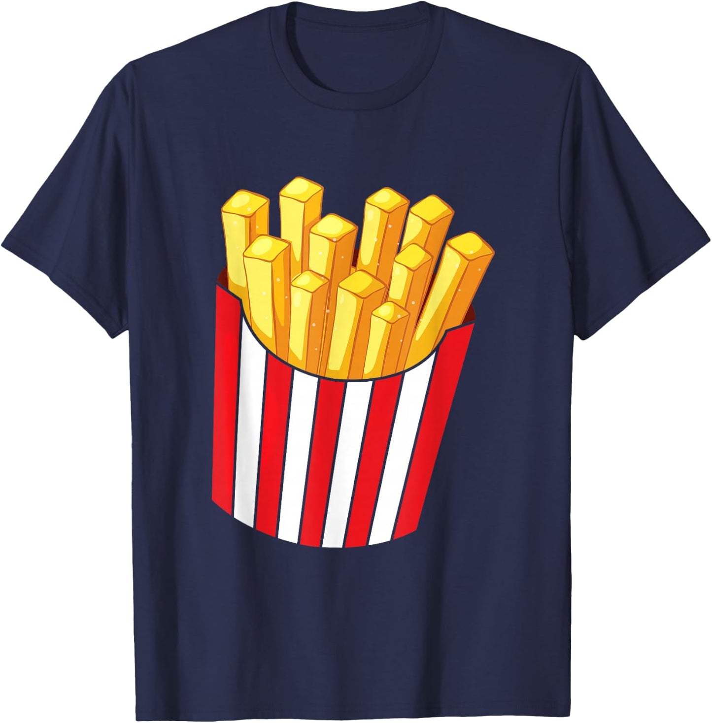 Fries Fries Lovers Fast Food Frit Red White , black T-Shirt - T-Shirt | Navy