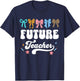 Future Teacher Kids Youth Girls Pre-k Kindergarten Cute Bow T-Shirt - T-Shirt | Navy