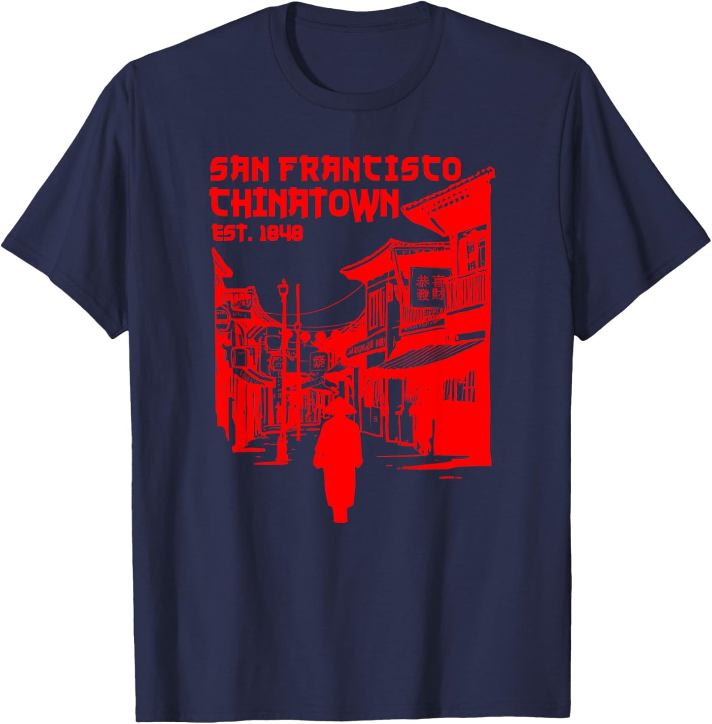 San Francisco Chinatown Chinese American Bay Area Dragon SF T-Shirt - T-Shirt | Navy