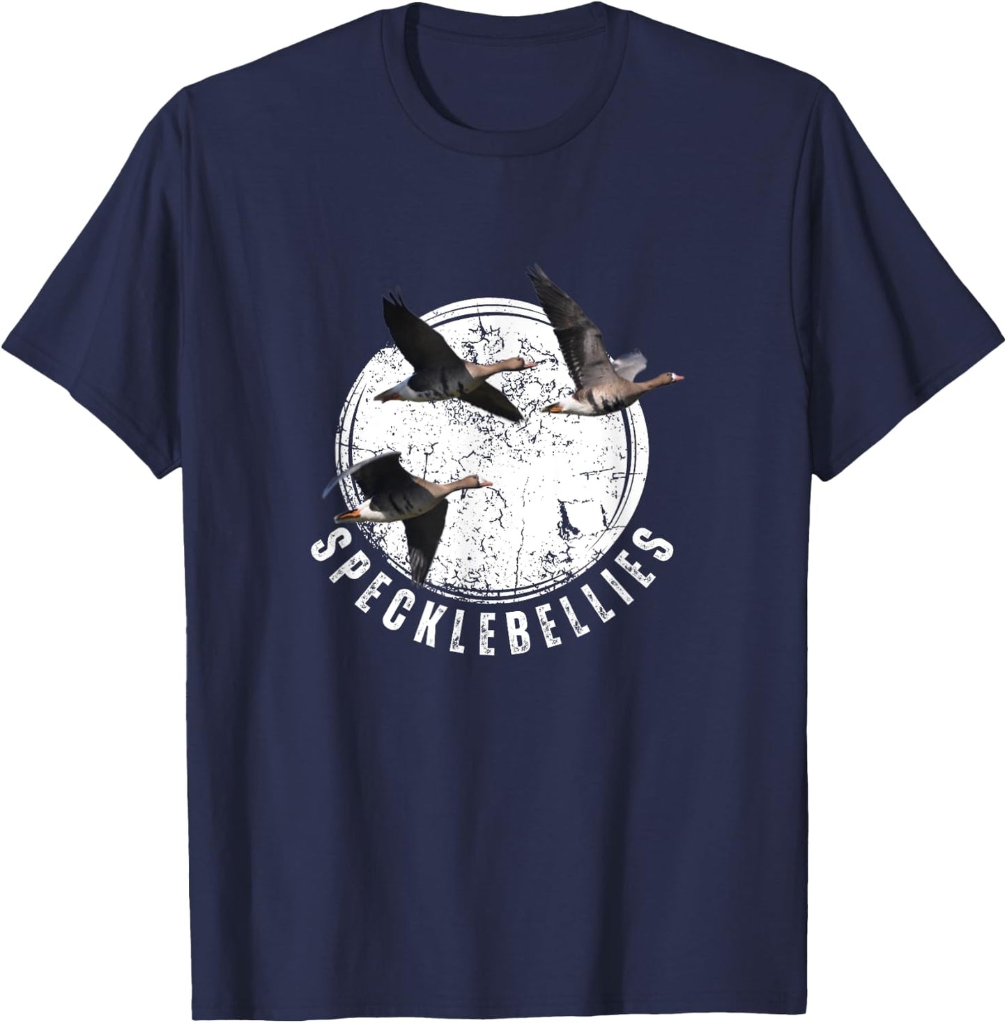 Goose Hunting Specklebellies Bar Belly Goose T-Shirt - T-Shirt | Navy