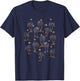 Guinea Fowl Hen Graphic Bird Art Pattern T-Shirt - T-Shirt | Navy