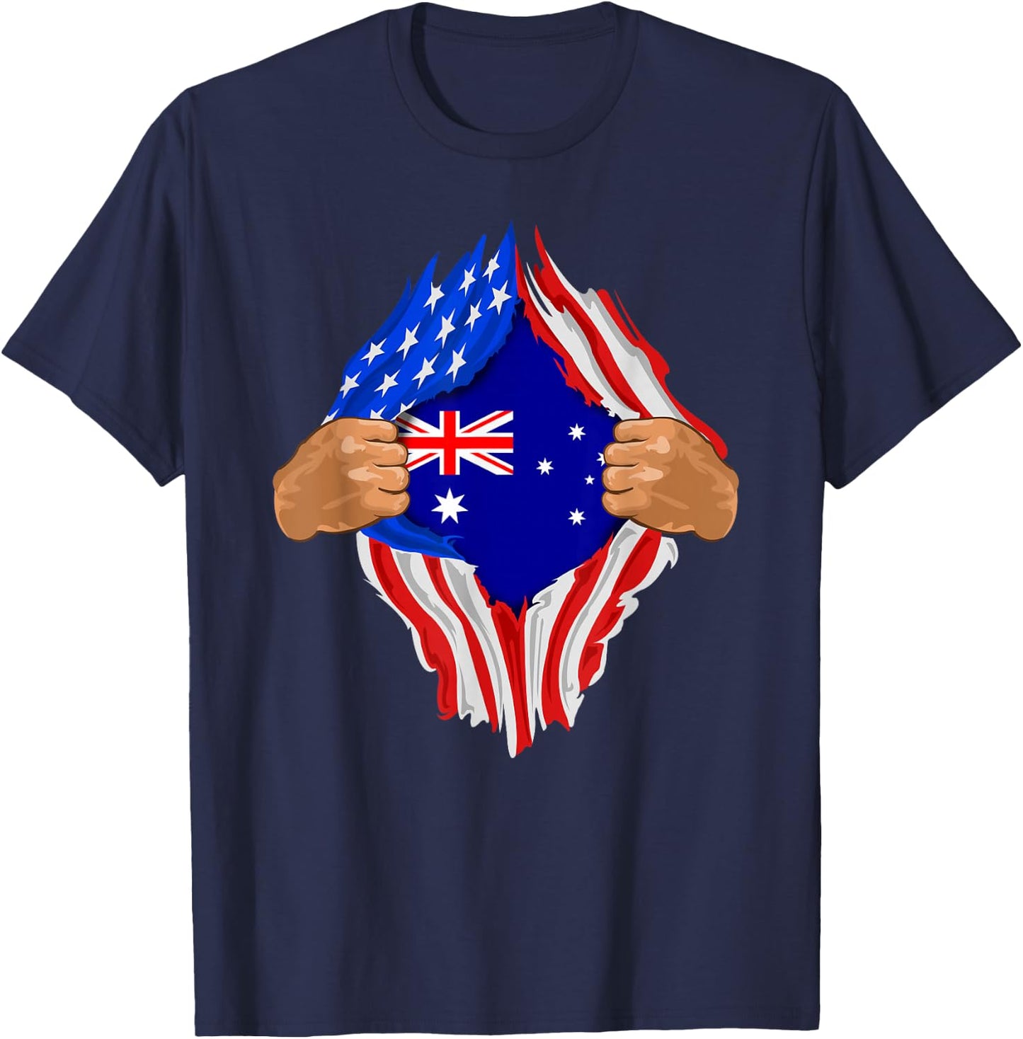 Australian Blood Inside Me | Australia Flag Gift T-Shirt - T-Shirt | Navy