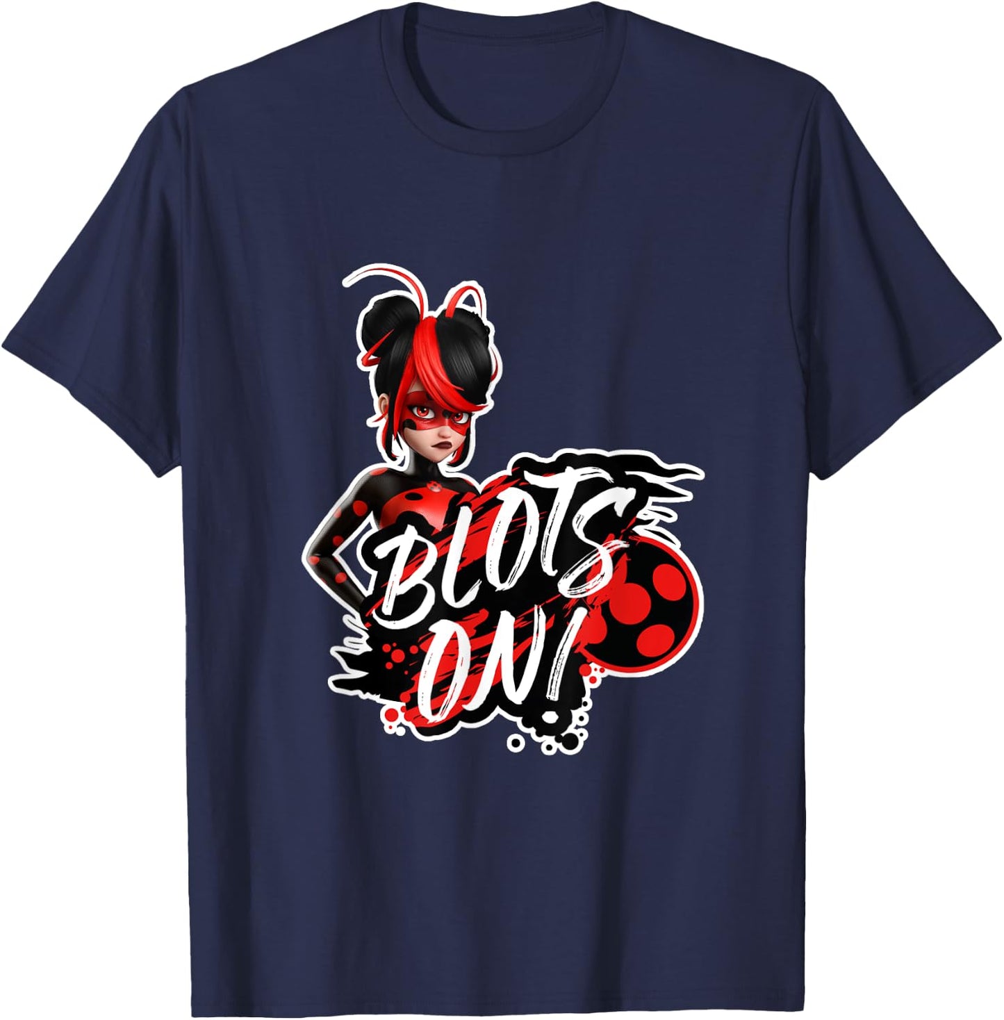 Miraculous Ladybug Shadybug and Claw Noir Blots On T-Shirt - T-Shirt | Navy