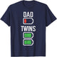 Fathers Day Dad Twins Low Full Battery Funny Papa Daddy Men T-Shirt - T-Shirt | Navy