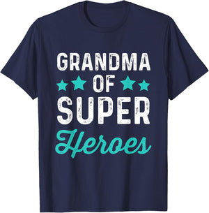 Grandma Super Heroes | Funny Superhero Grandmother Shirt T-Shirt - T-Shirt | Navy