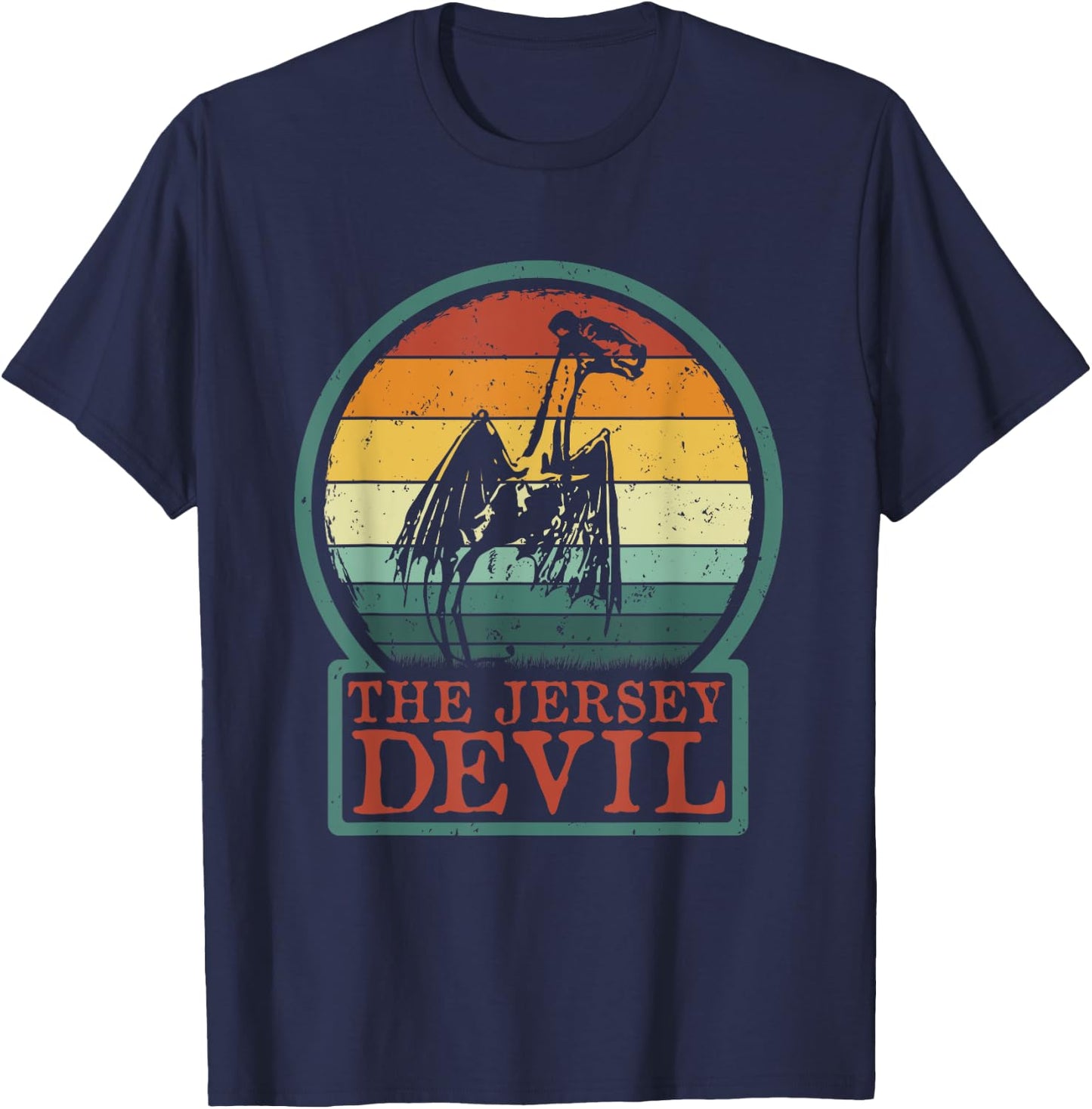 National Introvert Society - Men's Black Retro Vintage New Jersey Cryptid T-Shirt - T-Shirt | Navy