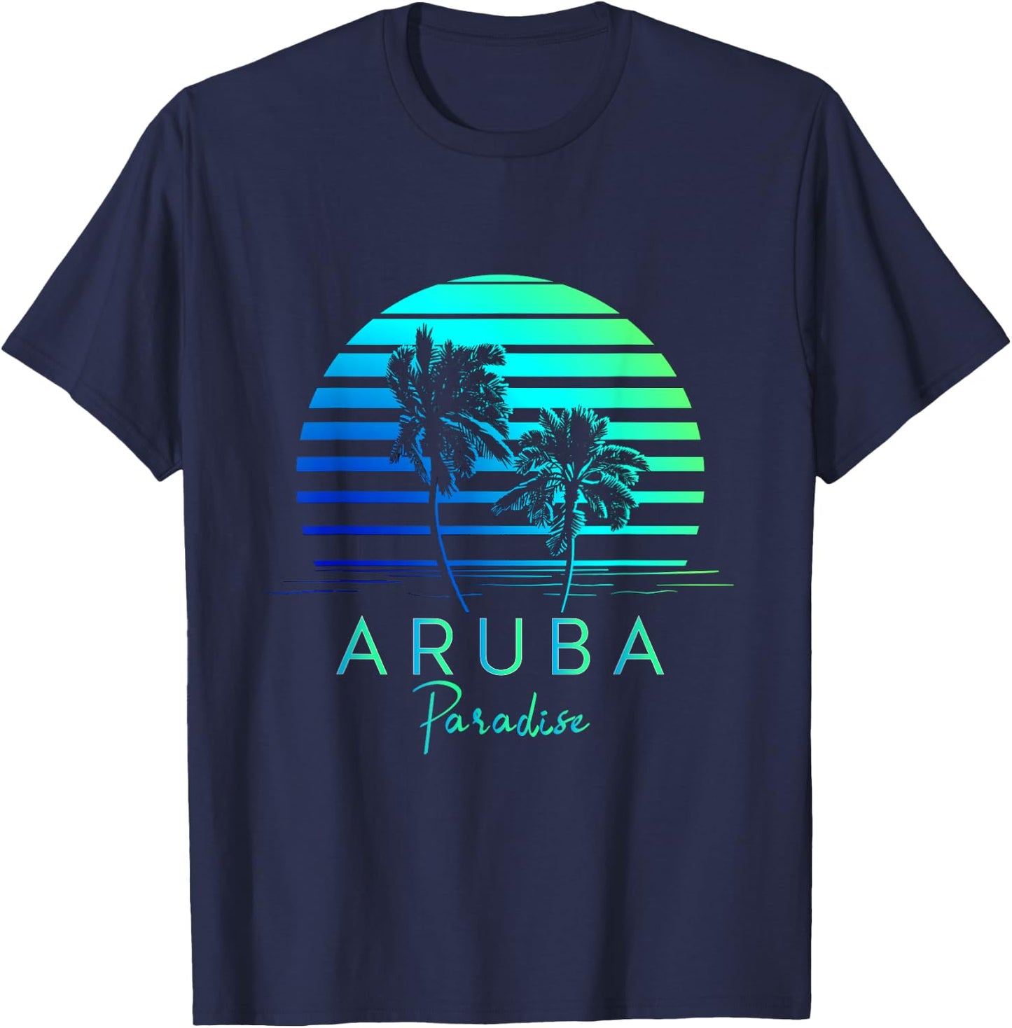 Vintage Aruba Beach Vibes Vacation Souvenir T-Shirt - T-Shirt | Navy