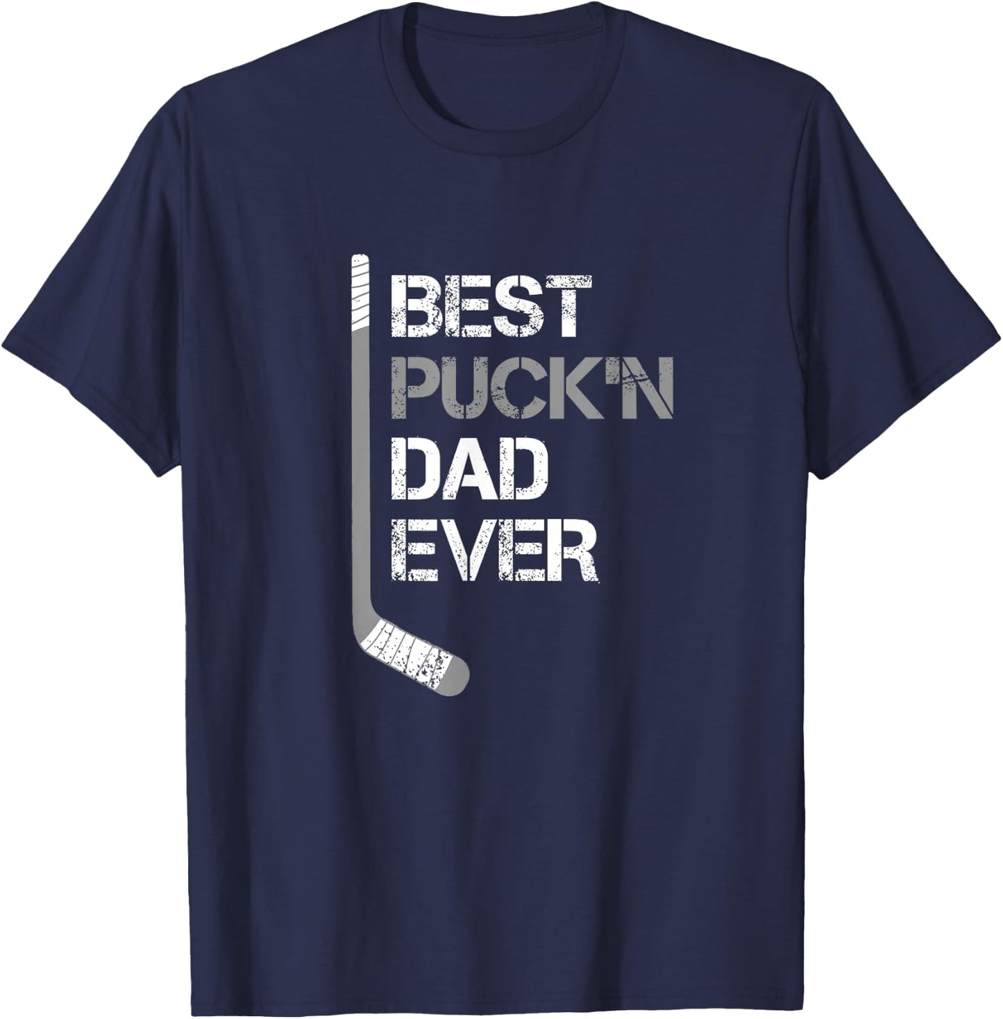 Funny Father's Day - Hockey Dad - Best Puck'n Dad Ever T-Shirt - T-Shirt | Navy