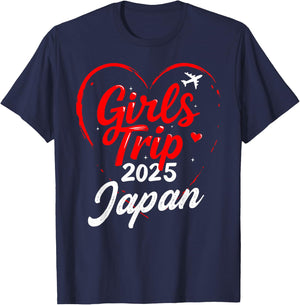Girls Trip Japan 2025 Shirts Vacation Weekend Birthday Squad T-Shirt - T-Shirt | Navy