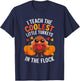 I Teach Coolest Turkeys In The Flock Teachers Thanksgiving T-Shirt - T-Shirt | Navy
